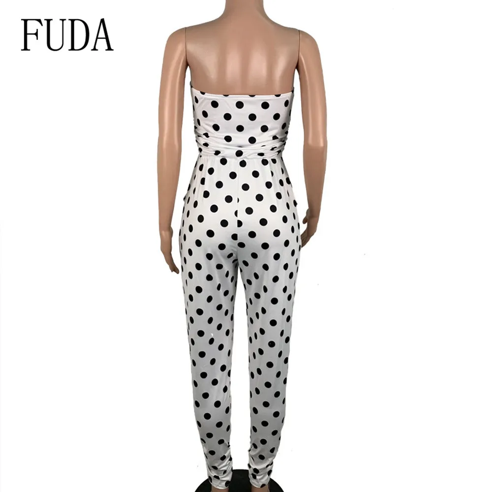 FUDA Elegant Bodysuits Women Summer Fashion Polka Dot Holiday Slim Bodycon Long Jumpsuits Sexy Backless Strappy White Playsuits FUDA Elegant Bodysuits Women Summer Fashion Polka Dot Holiday Slim Bodycon Long Jumpsuits Sexy Backless Strappy White Playsuits