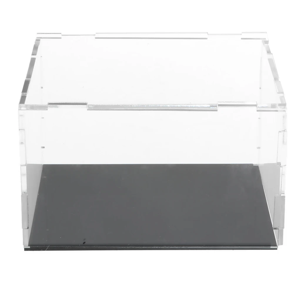 Прозрачный акриловый пылезащитный чехол MagiDeal с черной основой для моделей автомобилей, аниме-фигурки - Цвет: 13x10x8cm