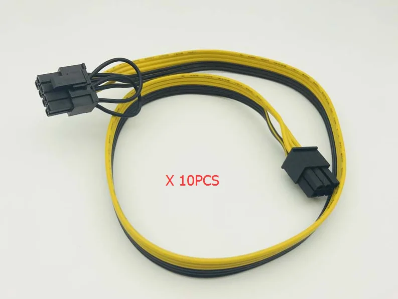 

10PCS 60CM 6Pin to 8Pin(6+2) Cable Server Power Conversion Board Graphic Card Module Wire Cable Splitter Cables for Miner Mining