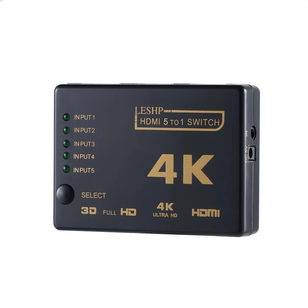 Мини-Коммутатор HDMI 4K HD1080P 5 переключатель порта hdmi селектор сплиттер с концентратором ИК пульт дистанционного управления для HD tv DVD tv BOX Z2