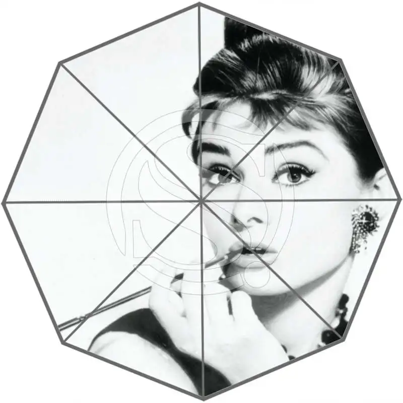 

Custom Breakfast at Tiffanys Audrey Hepburn Best Nice Cool Design Portable Fashion Stylish Useful Foldable Umbrella SQ0617-AH576