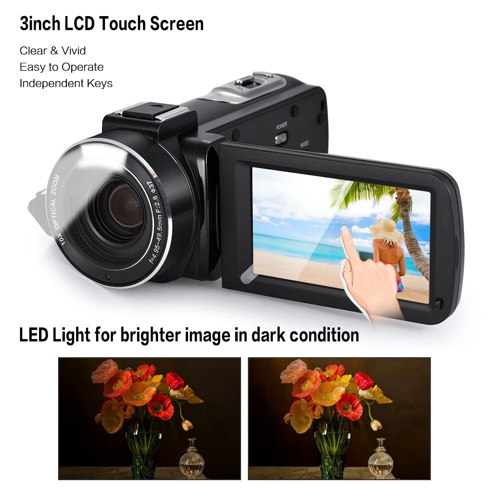 Andoer HDV Z82 3 &quotLCD сенсорный экран Видеокамера 1080P 24MP Цифровая видеокамера