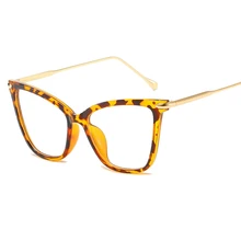 Женские очки кошачий глаз оправа для женщин Сексуальная Большая Металлическая оправа брендовые дизайнерские оптические очки модные очки