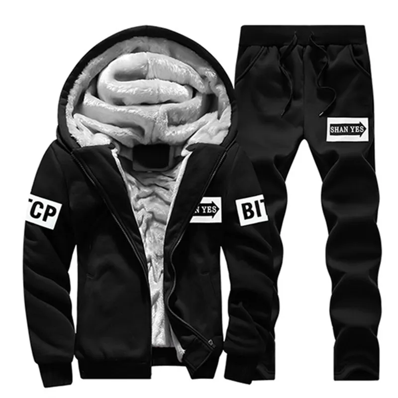 Riinr Tracksuit Men Sporting Fleece Thick Hooded Brand-Clothing Casual Track Suit Men Jacket+Pant Warm Fur Inside Sweatshirt Riinr Tracksuit Men Sporting Fleece Thick Hooded Brand-Clothing Casual Track Suit Men Jacket+Pant Warm Fur Inside Sweatshirt