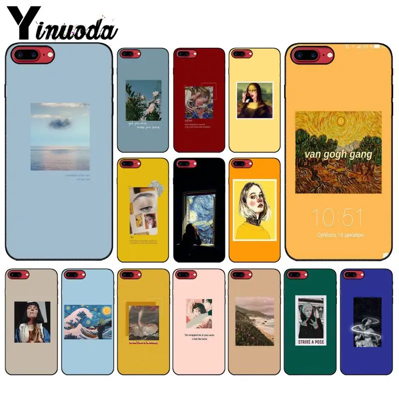 

Great art aesthetic van Gogh Mona Lisa painting David Phone Case Cover for iPhone 6S 6plus 7 7plus 8 8Plus X Xs MAX 5 5S XR
