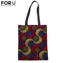 

FORUDESIGNS Women Shopping Bag African Printing Linen Tote Bag Teenager Girls Daily Shoulder Bag Ladies Fashion Cloth bag 2018