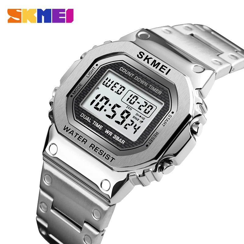 Online Reloj Digital cronógrafo cuenta atrás para hombre reloj de pulsera deportivo al aire libre de moda para hombre reloj despertador impermeable marca SKMEI