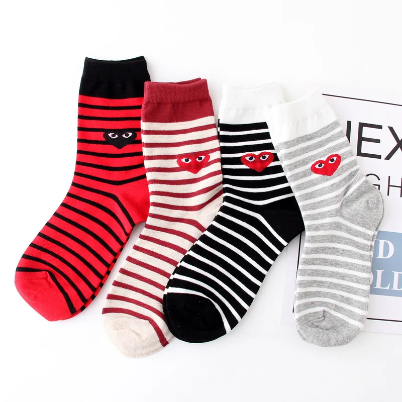 Funny cool socks women cartoon food bread Korean Spring deodorant sweat striped cotton sock Ice cream fries hip hop women