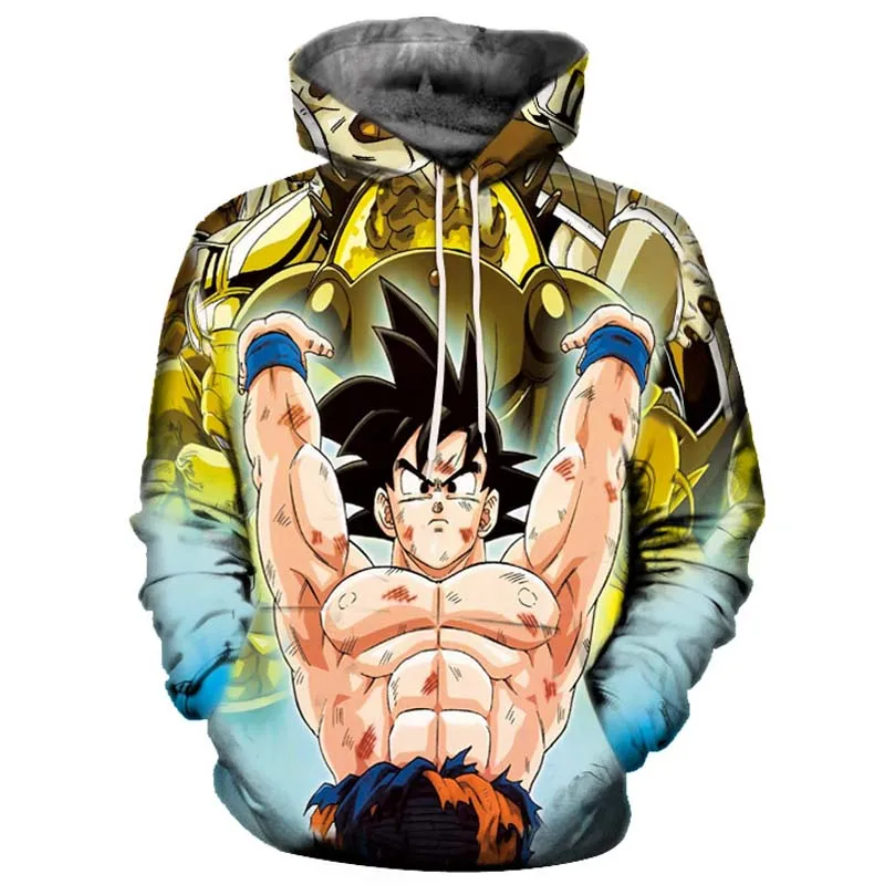 Аниме толстовки Dragon Ball Z с карманом толстовки с капюшоном Гоку 3d толстовки для мужчин и женщин с длинным рукавом Harajuku Толстовка пуловеры