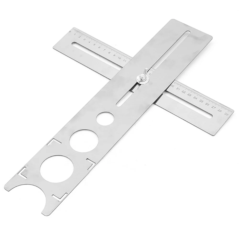 Durable Stainless Steel Ceramic Tile Hole Locator Floor Drilling Guide Finder Gauge Laser Graving Flexible