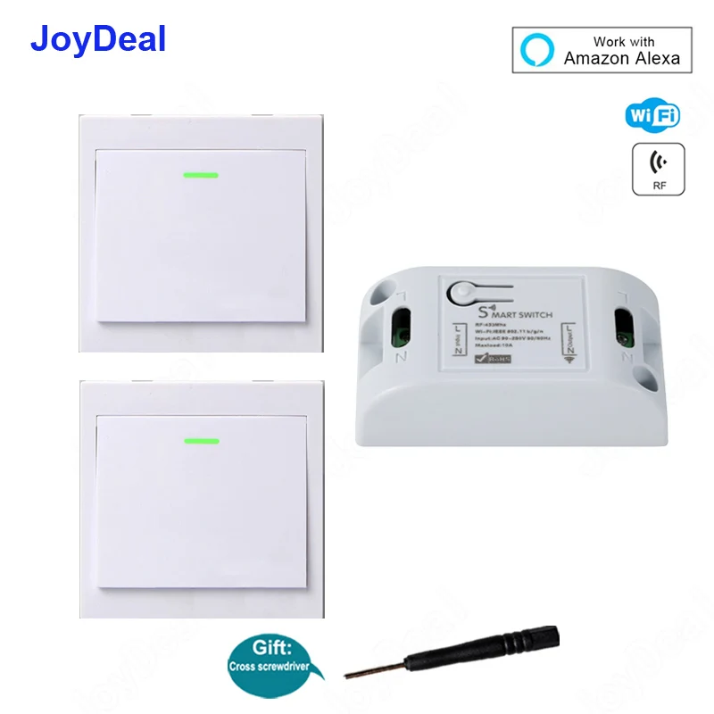 

Smart Wifi Wall Light Switch DIY Smart Home 433Mhz Wireless RF Remote Control Receiver Led Lamp Switches Work with Amazon Alexa