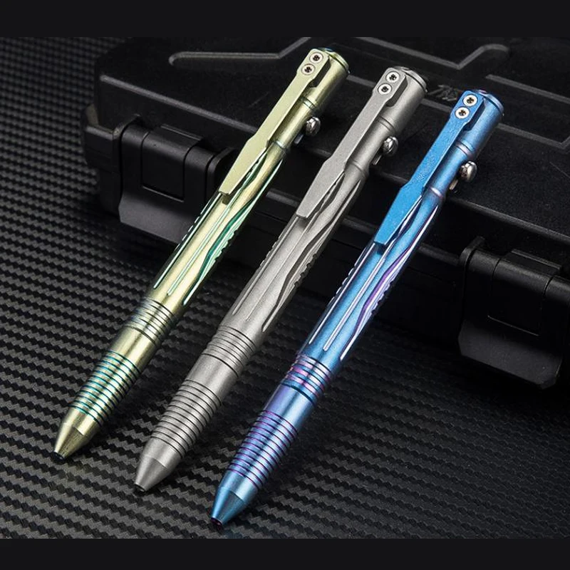 

H1121 tungsten steel multi-function portable defense writing broken window survival pen Gun bolt type titanium alloy TC4 pen