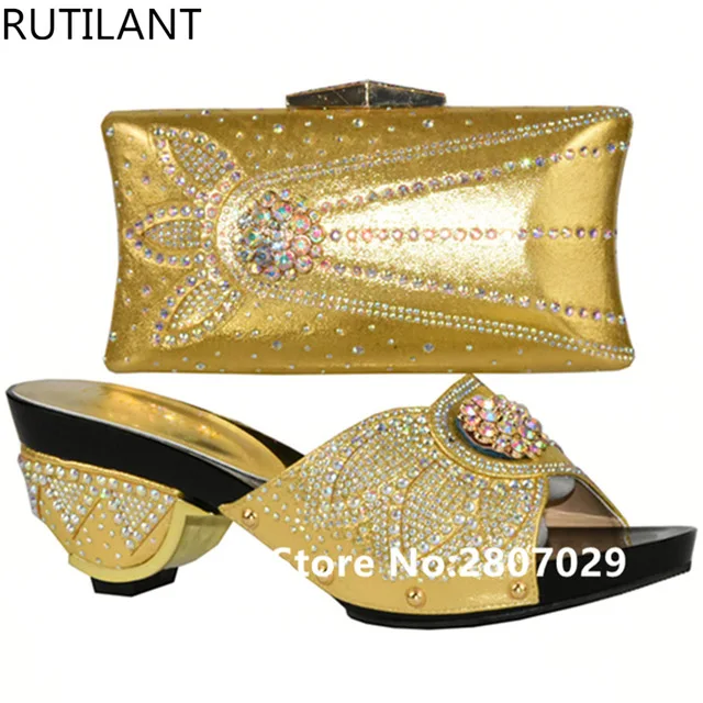 Africanos Sistemas Italianos Bolsa Zapatos púrpura Boda Mujeres Atractivo Del La Los rosado Oro Señoras De Zapato Decorado Para Las Con plata Conjunto Bolso Rhinestone Y UqqE7RwP
