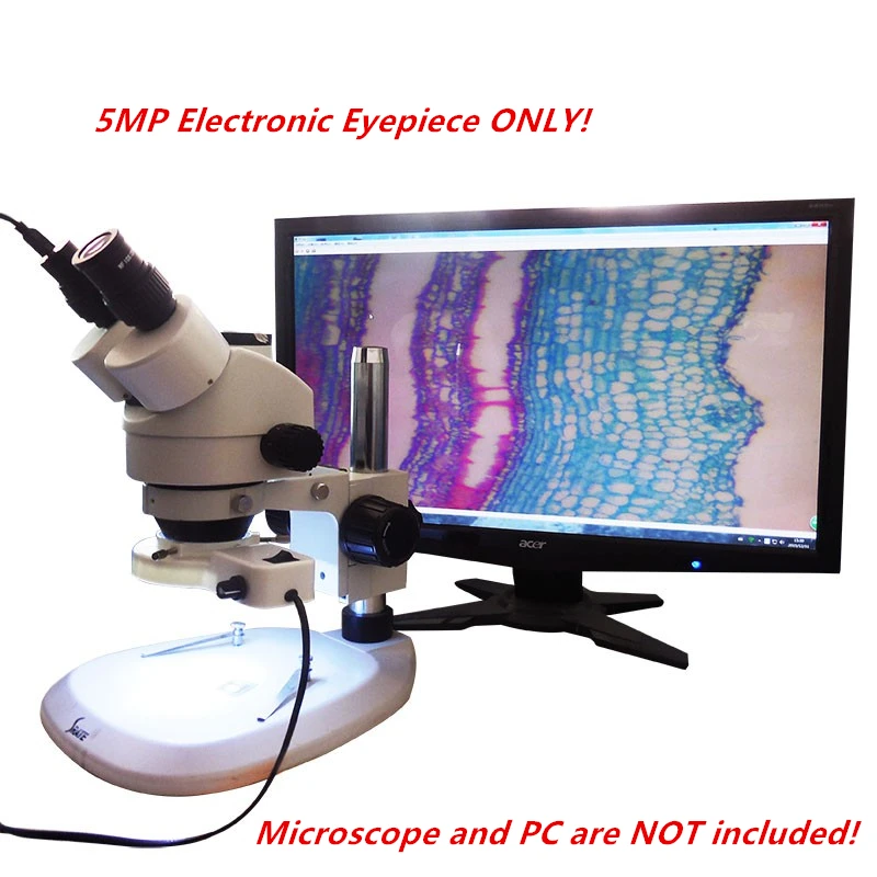 Win10 5MP промышленный электронный окуляр видео камера цифровой окуляр с кольцевым адаптером для биологического стерео микроскопа