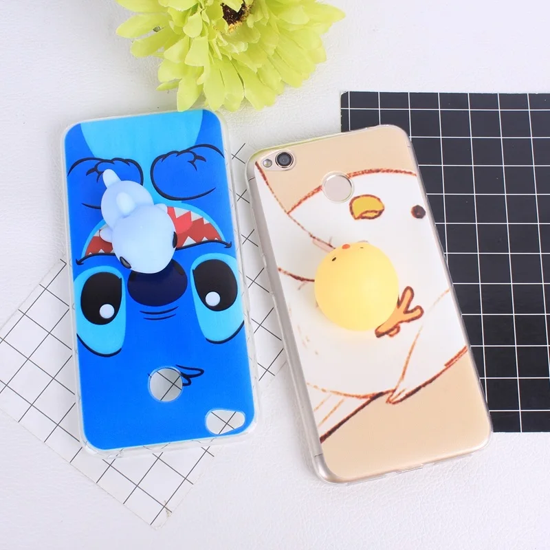 

Squishes 3D Cat Phone Case For Xiaomi Redmi 4X 4A Note 4 Pro China Version Case Squishy Coque Cartoon Soft Silicon Cover