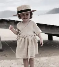 Toddler Children Clothing 2019 Summer Baby Girls Cotton Linen Dress Japan Korea Kids Short Sleeved Dress Sweet Princess цена Toddler Children Clothing 2019 Summer Baby Girls Cotton Linen Dress Japan Korea Kids Short Sleeved Dress Sweet Princess цены онлайн