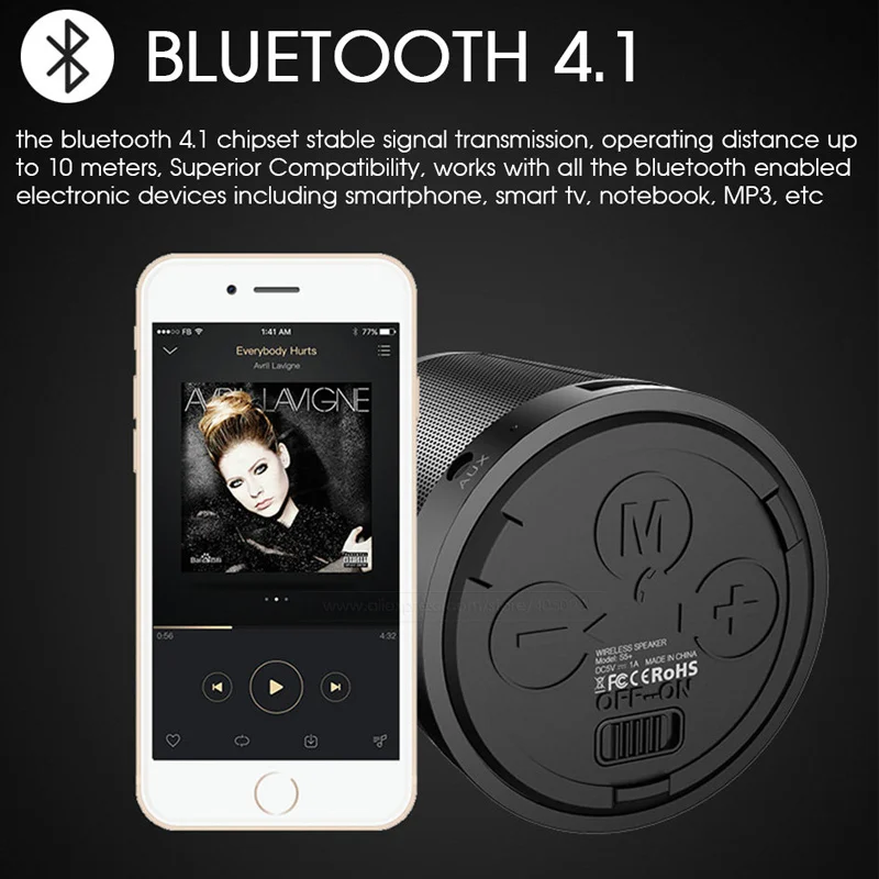 Супер-портативный Bluetooth динамик Zealot S5 Plus громкий динамик s Открытый бас беспроводной динамик s AUX USB TF слот для телефона ноутбука Mp3