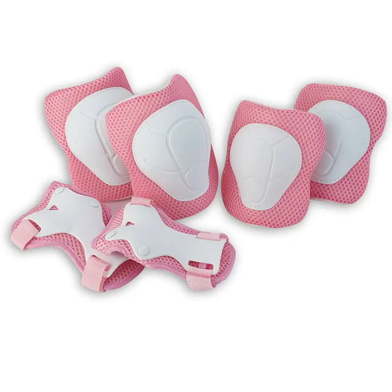 Skybull 6 шт. детский уличный спортивный защитный механизм накладки на колени локти накладки для запястья защита для роликовых коньков - Цвет: Pink