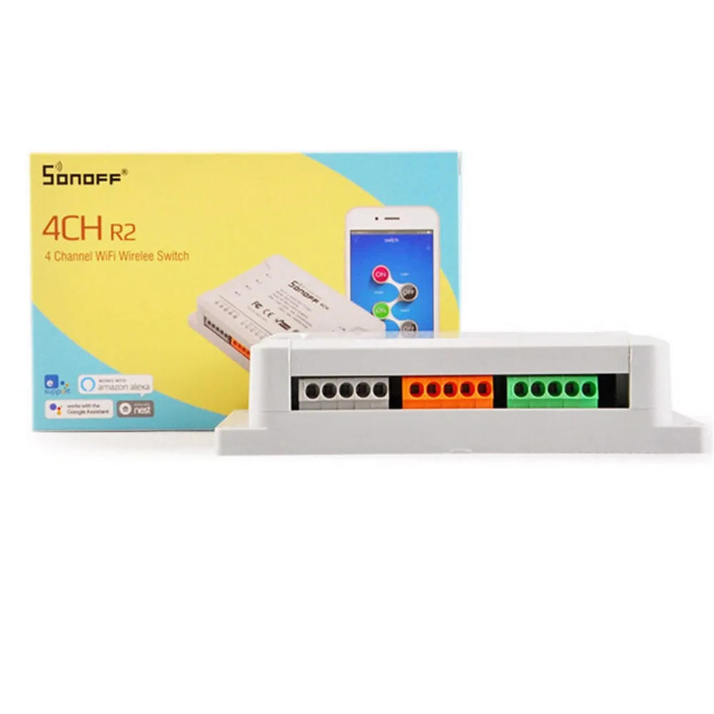 Смарт переключатель Sonoff 4ch R2 4 канала 433 МГц 2 ГГц Wi Fi дистанционное управление