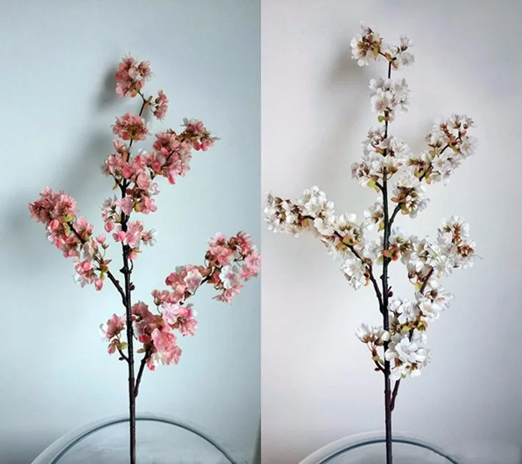100 см(39 дюймов) искусственная вишня Весенняя Слива Персиковый Цветок ветка Шелковый цветок дерево декор