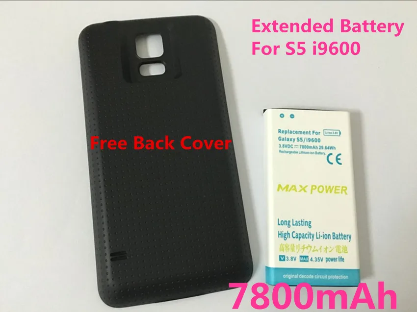 imágenes para Nueva alta capacidad 7800 mah batería de reemplazo extendido i9600 s5 + volver funda para el samsung galaxy s5 caja de la batería del teléfono celular imágenes para Nueva alta capacidad 7800 mah batería de reemplazo extendido i9600 s5 + volver funda para el samsung galaxy s5 caja de la batería del teléfono celular