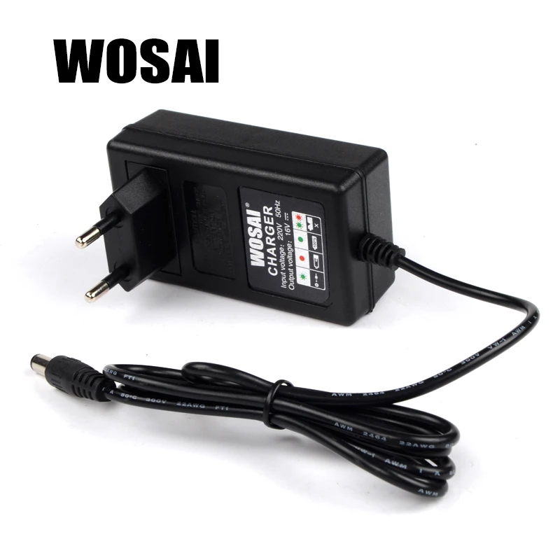 WOSAI 16V Cordless Drill Lithium Battery Charger Battery Pack Charger
