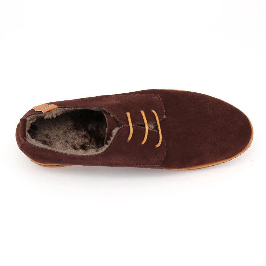BIMUDUIYU/теплая плюшевая мужская обувь из нубука на плоской подошве, зимняя бархатная обувь, повседневная замшевая обувь для отдыха, роскошные