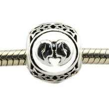 Подходит для браслетов Pandora Близнецы Знак Звезды Подвески серебряные бусины 925 пробы