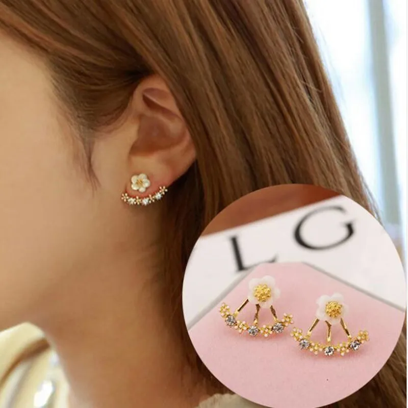 

Fashion Jewelry Simple Cherry Blossoms Flower Stud Earrings luxury jewelry Daisy Flower Earrings For Women