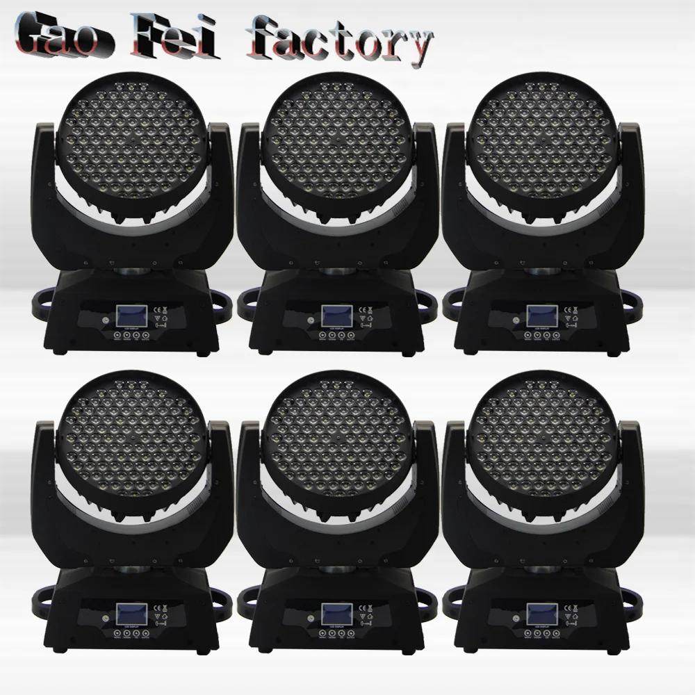 

6pcs/lot 108x3W RGBW Led Moving Head Light 16 DMX Channels Led Moving Head Wash Light 90V-240V RGBW Led Moving Head Wash
