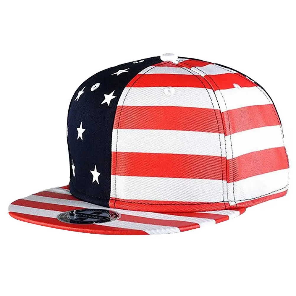 Embroidery Snapback, Baseball Hat Flat Brim Hip Hop Caps, White+Red