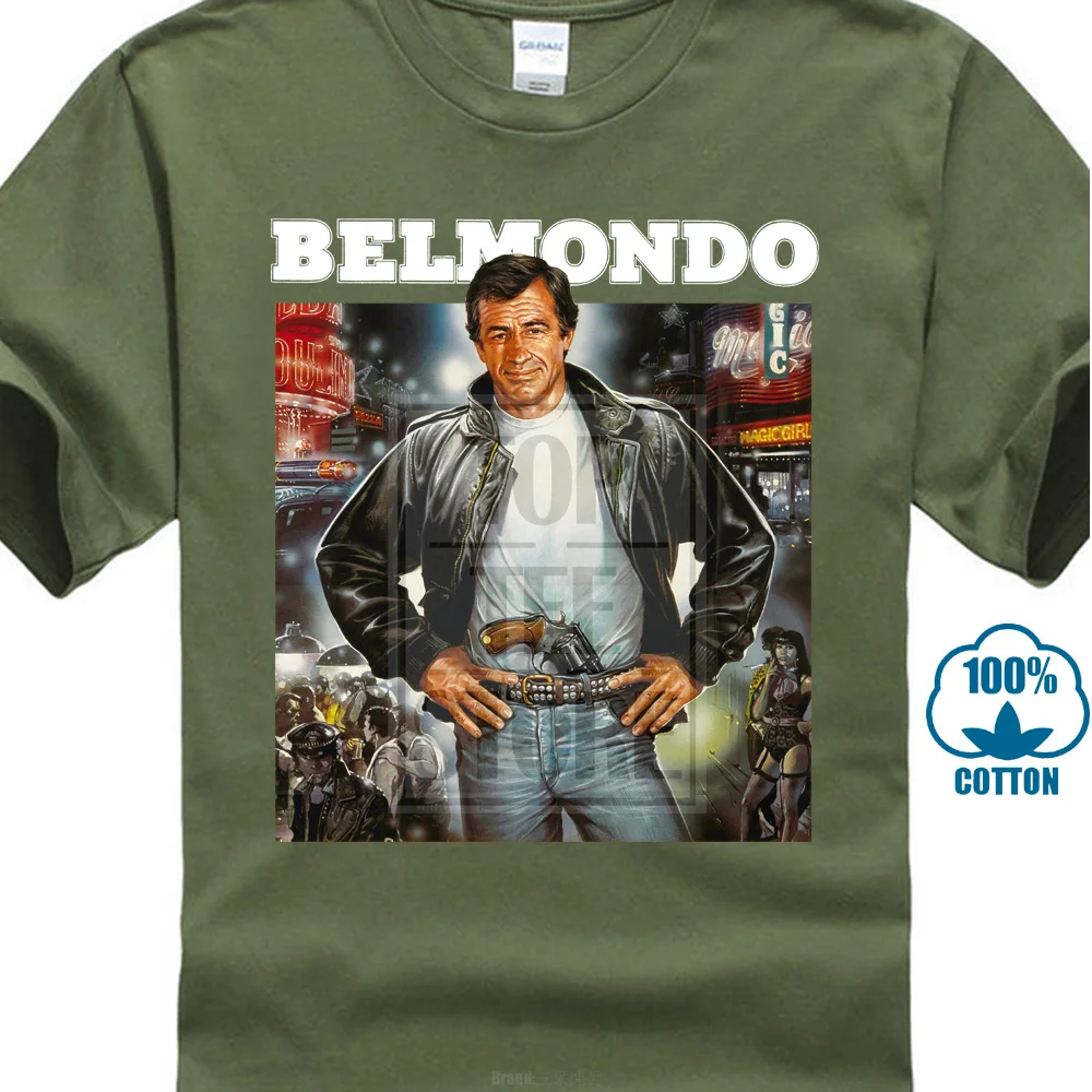Армейский зеленый Belmondo Homme Забавные футболки хип-хоп одежда футболка сексуальная девушка футболки брендовая футболка мужская одежда - Цвет: Армейский зеленый