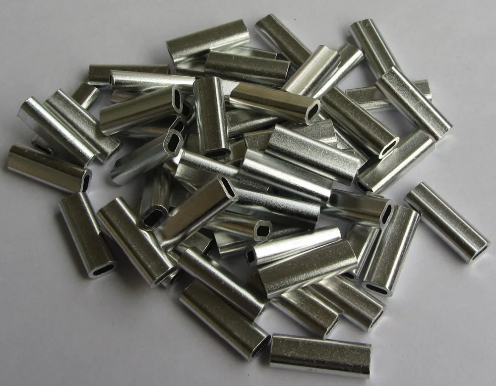 ALUMINIUM ALLOY CRIMPS 1.8mm (18mm LONG CRIMP) x 100 TERMINAL FISHING