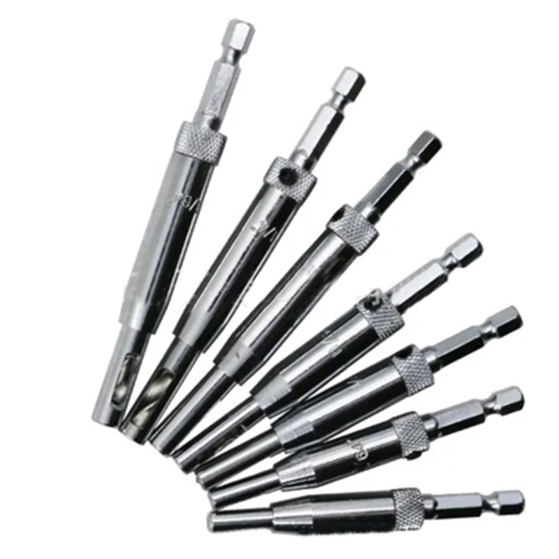 7Pcs/set Self Centering Hinge Drill Bit Set 5/64 7/64 9/64 11/