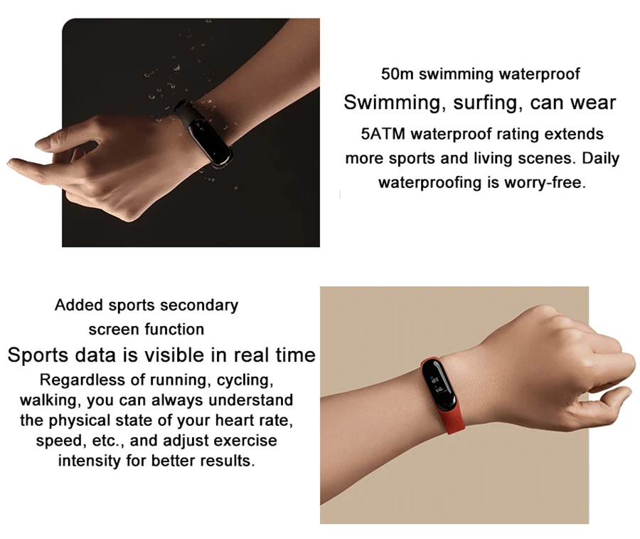 Xiaomi mi Band 3 умный браслет не NFC bluetooth погода Forecate фитнес трекер band с зарядным