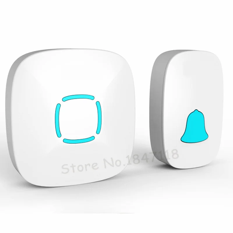 

EU/US Plug In AC220V Wireless Door Bell IP44 Waterproof Doorbell Home LED Digital Doorbell for Elder With 1 button + 1 receiver