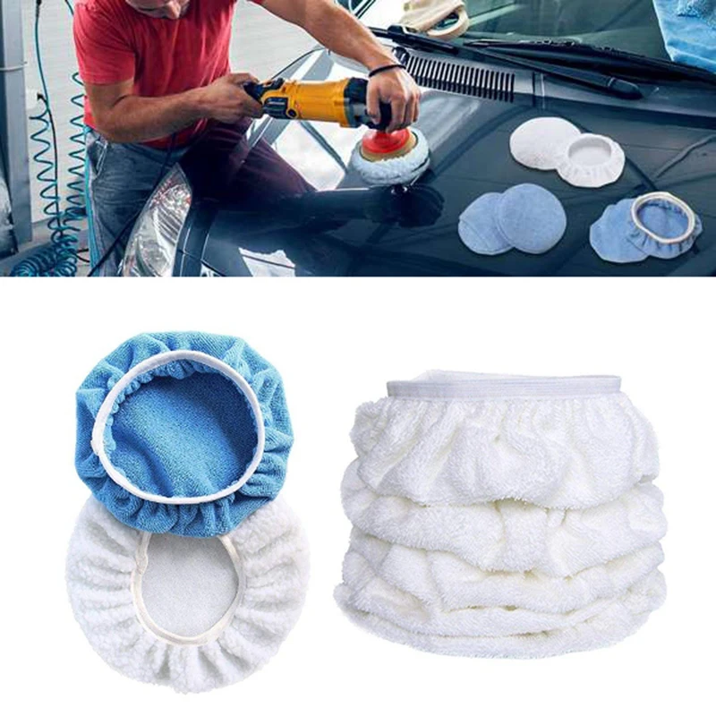 7Pcs Car Polisher Pad Bonnet Polishing Bonnet Polishing Hood Set Buffing Pad Cover For 220Mm-250Mm(9-10 Inch) Car Paint Care W