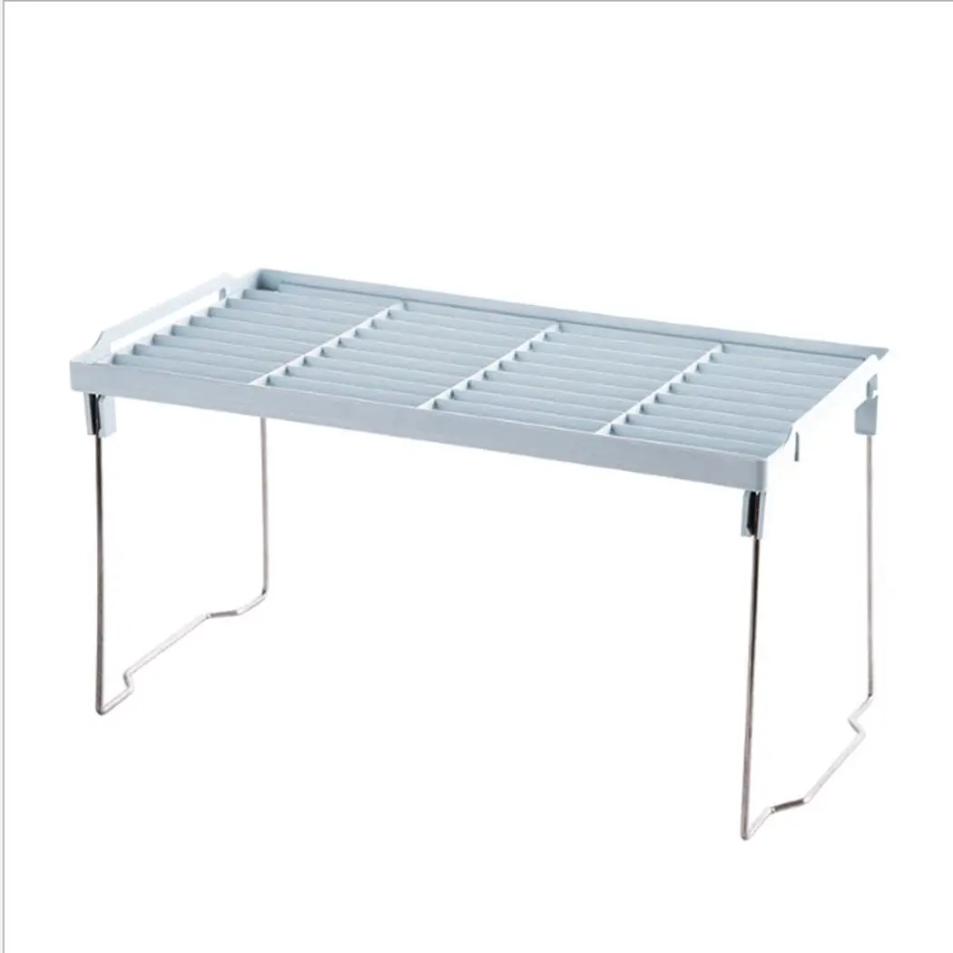 

2 Color Single-layer Kitchen Foldable Desk Sundry Storage Green, Blue Rack Organizer Shelf For Office, Kitchen, Laundry,Bathroom