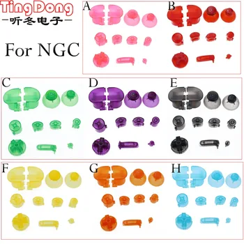 

Ting Dong crystal color For Gamecube Controller Mod Colorful Complete button set with Thumbsticks for N GC button set