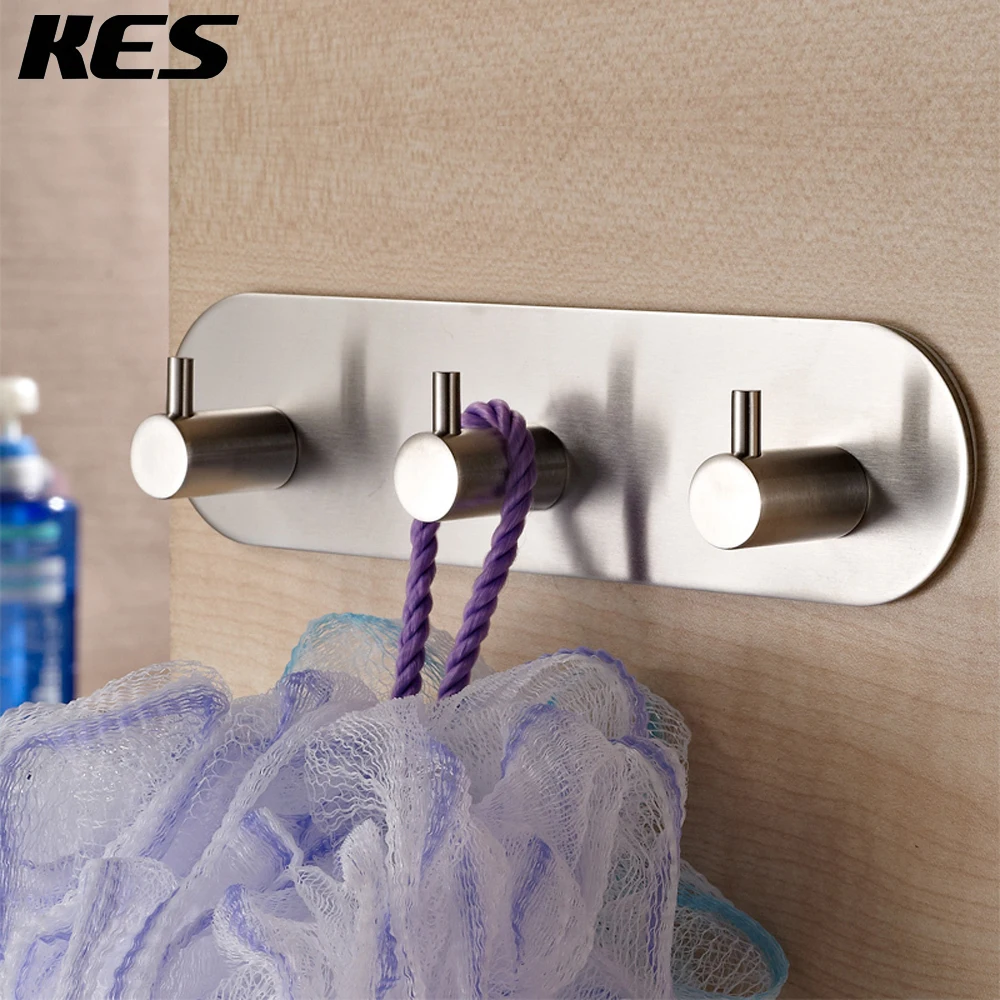 KES A7065H3 Bathroom Lavatory Self Adhesive Coat and Robe Hook Rack