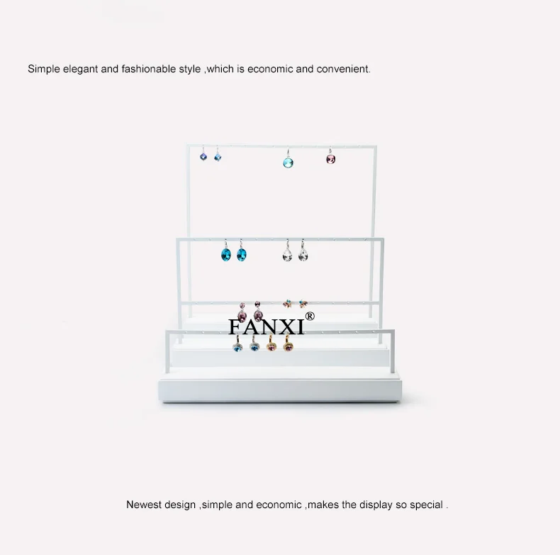 Белый металлический каркас для сережек, стойка для сережек, держатель для подвесных украшений, витрина, органайзер для ювелирных изделий, Экспонент