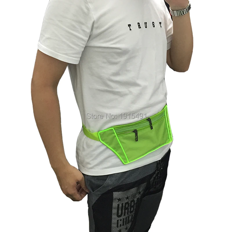 Flashlight Neon EL Wire Sport Waist Belt Pack For Men Stylish Glowing Sport Fitness Pockets with Led Light as Holiday Lighting Flashlight Neon EL Wire Sport Waist Belt Pack For Men Stylish Glowing Sport Fitness Pockets with Led Light as Holiday Lighting
