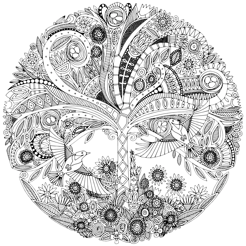 tree of life black white (Variant 1) Poster Print by Sharon Turner (24 x 24)