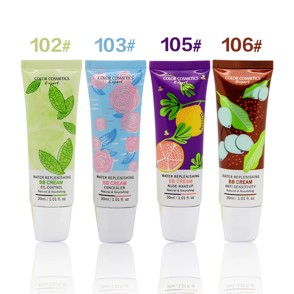 

4 Colors Magic Cover Nude Makeup BB Cream Oil-Control Whitening Moisturizing Skin Care Makeup Liquid Concealer Cosmetic 30ml/PCS
