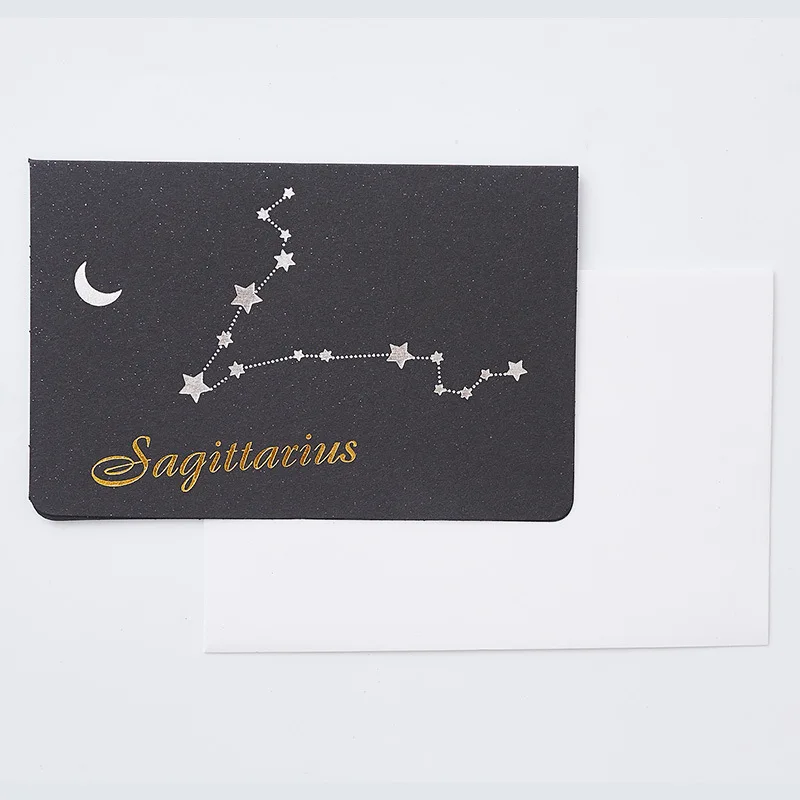 EZONE 12 созвездий поздравительная открытка+ конверт набор День рождения Рождество День Святого Валентина вечерние поздравительная открытка на свадьбу - Цвет: Sagittarius