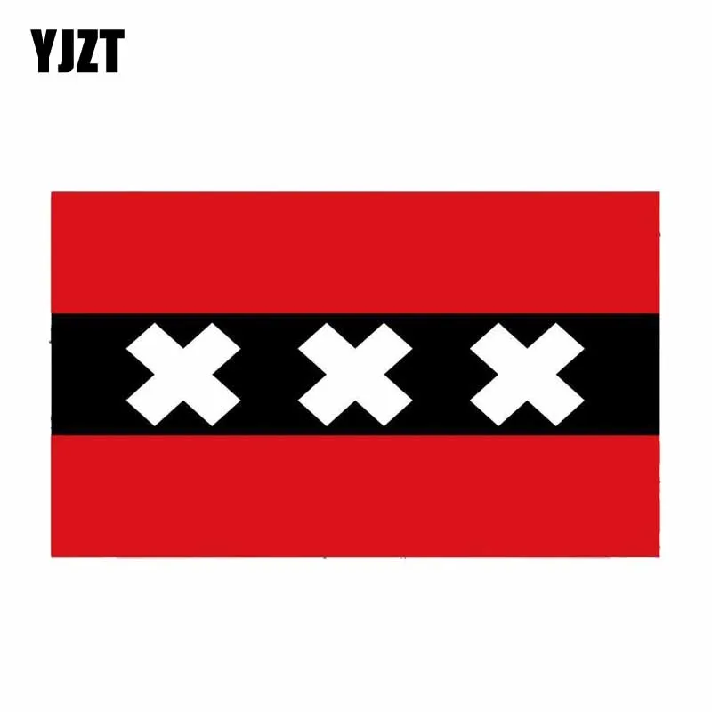 

YJZT 17CM*10.1CM Car Styling Bike Amsterdam Flag Car Sticker Reflective Decal 6-0547