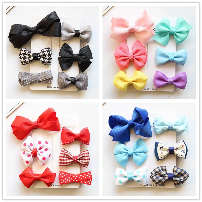 

6 pcs/lot Cute Bowknot Hair Clips Hairpin Barrette Girls Kids Bows Hair Clip Accessories For Children Hair Hairclip Headdress