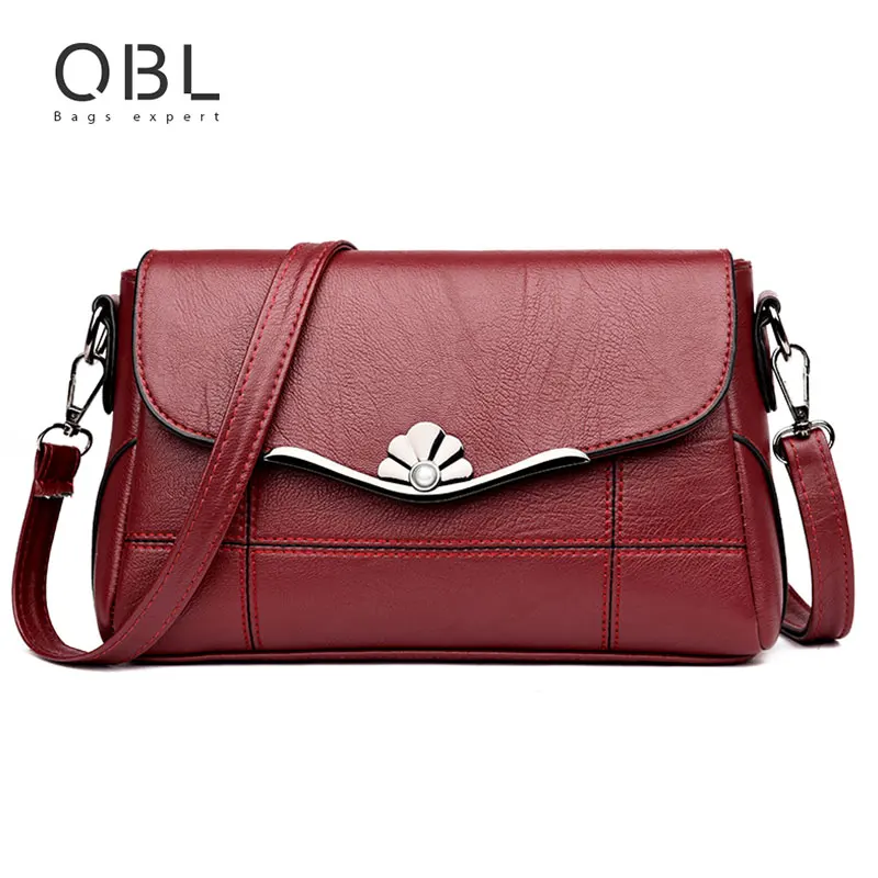 

Crossbody Bags For Women 2019 New Fashion Style Black Red Bag Envelope Lock Girls Shoulder Bag PU Leather Girls Messenger Bags