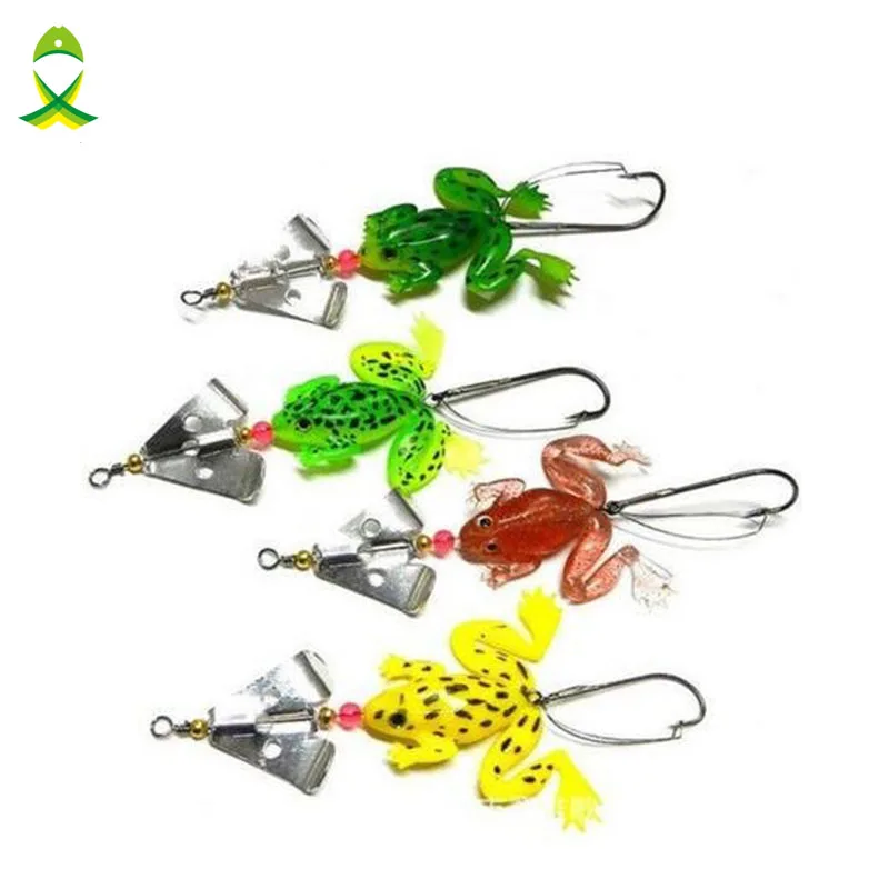 

JSM 8pcs Rubber Frog Soft Fishing Lures Bass CrankBait fishing lure with hooks