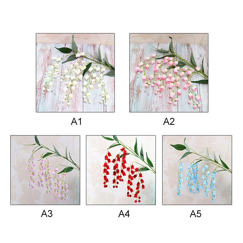 

4 Forks Bell Orchid Hanging Campanula Flower Vines Rattan Silk Artificial Flowers Fake Flowers Wedding Home Garden Decoration